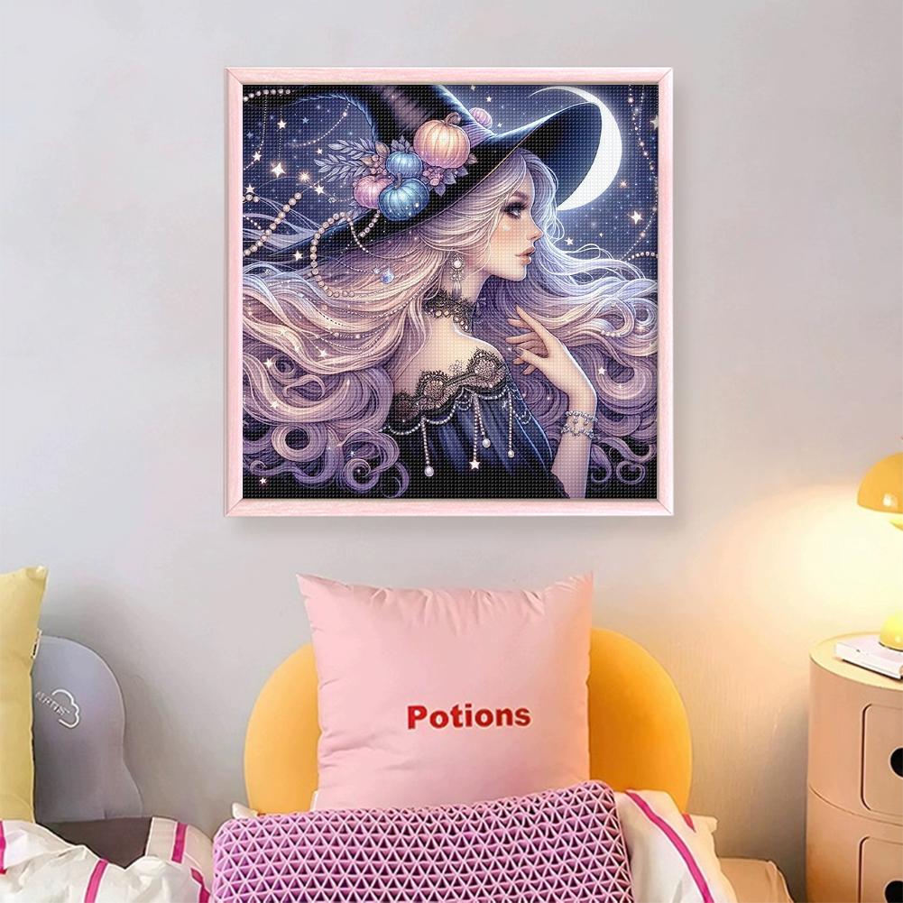 Witch Printed Cross Stitch Kit DIY 11CT Embroidery Craft Set Home Decoration
