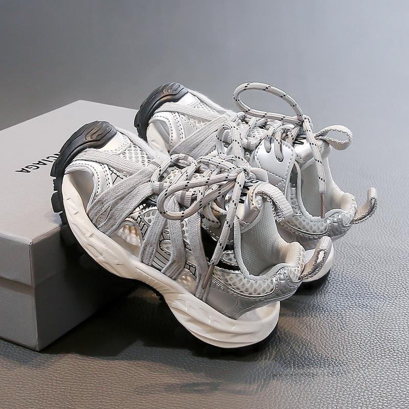 

Kids Sports Sandals Soft Sole Comfortable Boys Girls Running Shoes Mesh Breathable 2025 Summer New Children Sandals Non-slip 28 серый