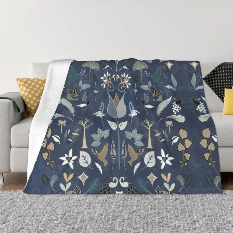 William Morris Deer Throw Blanket Sofa Fleece Warm Flannel Textile Pattern Blankets for Bedding Car Couch Bedspreads