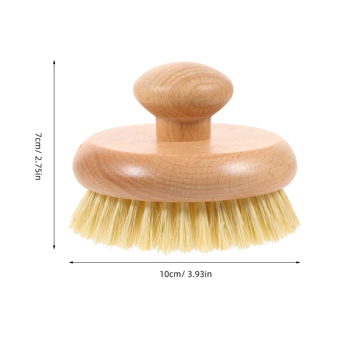 Cleaning Scrubber Body Brush Round Handle Wood Dry Brush Body Exfoliating Brush Back Skin Scrubber Bath Shower Brush for Home Men Bath Shower Body