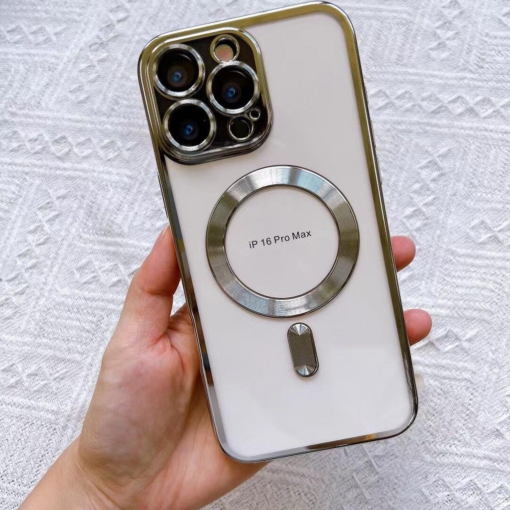 IPhone16 Electroplated CD Pattern 15 Mobile Phone Case with Tail Apple Magsafe Magnetic 12proma Soft Case Suitable