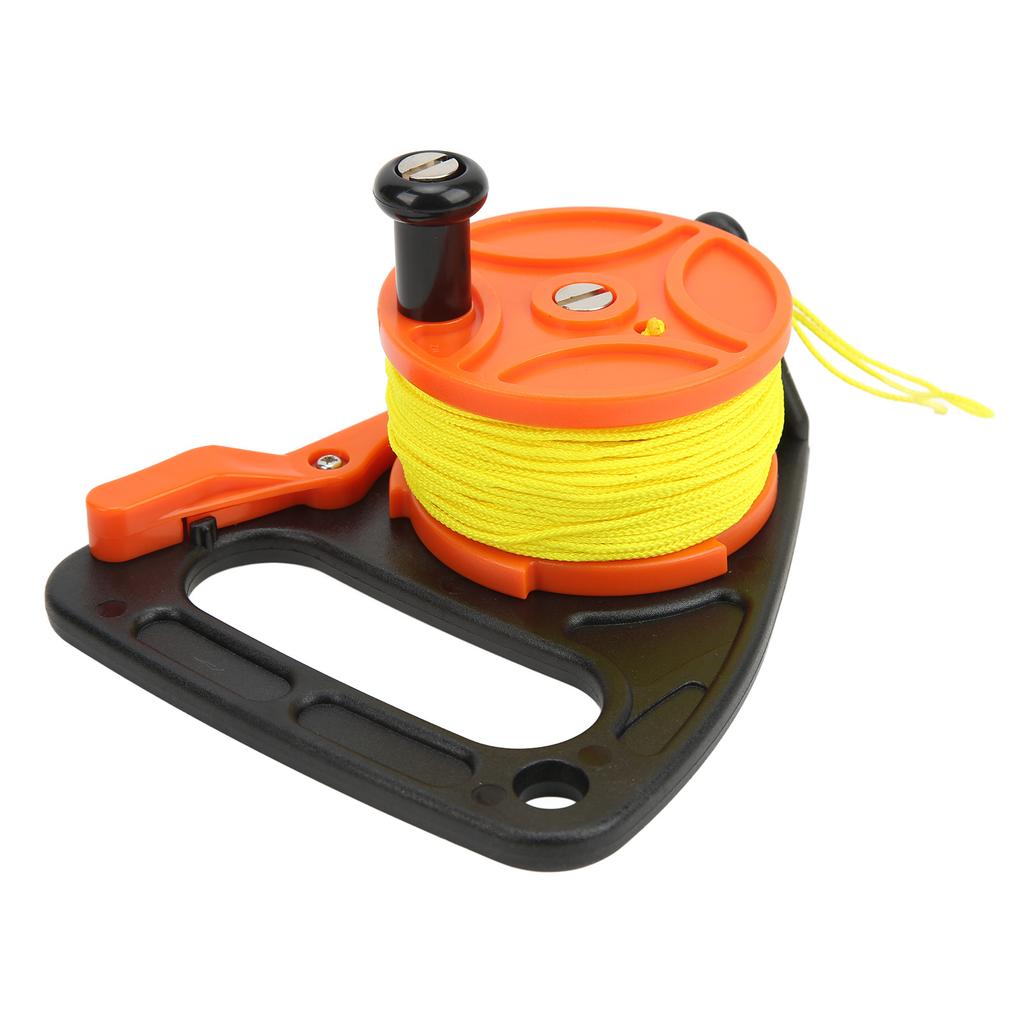 Portable Diving Handle Reel Scuba Diving Reel with Thumb Stopper for Snorkeling Underwater Water Sports 46m Yellow