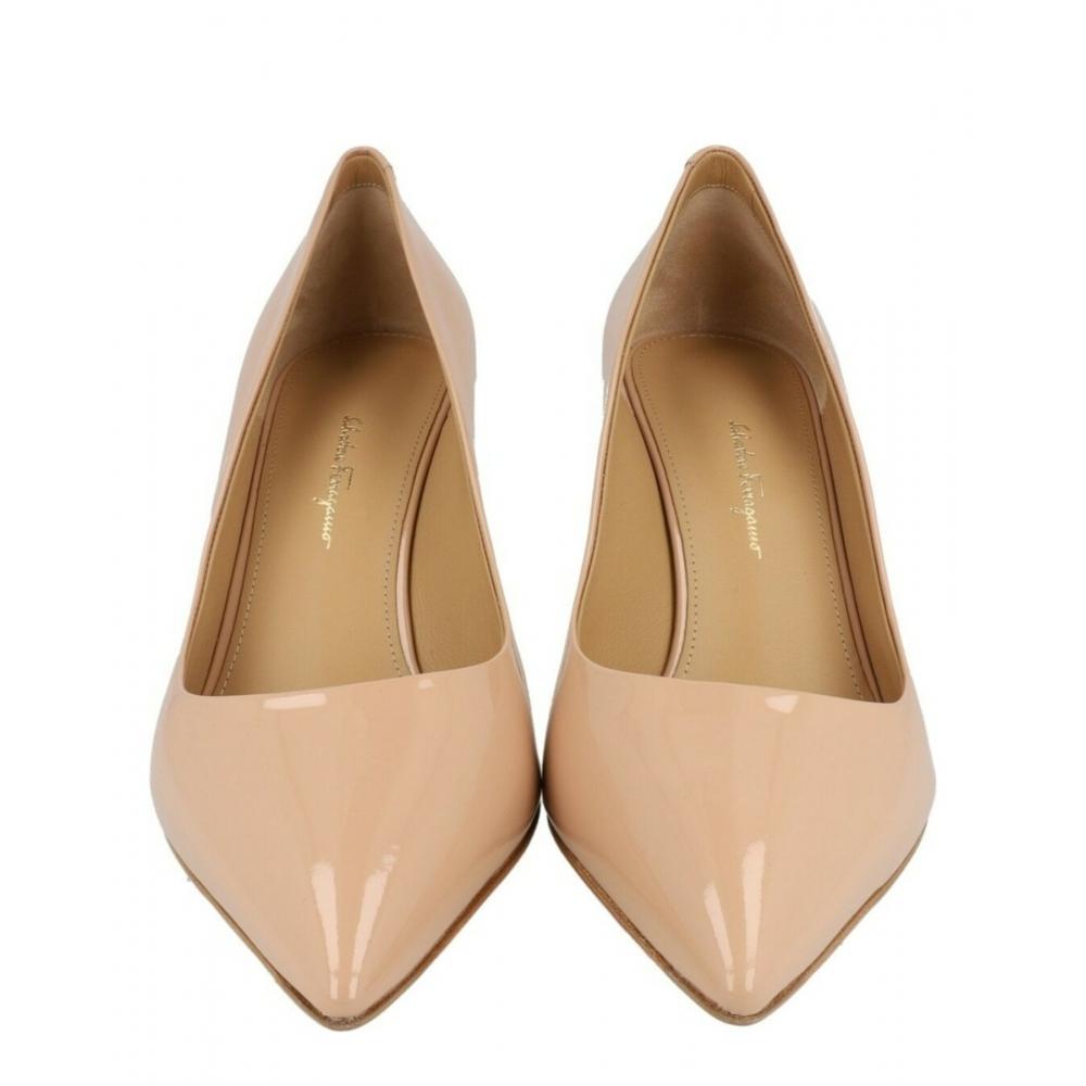 Ferragamo Ilary  Patent Leather Pumps   Narrow Width Neutrals