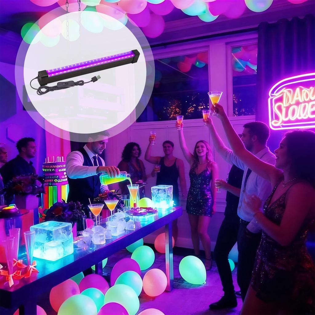 Black Light LED Bar 9W Magnetic Portable Fluorescent Lamp USB Fluorescent Black Light Strip For Home Club Living Room Bedroom