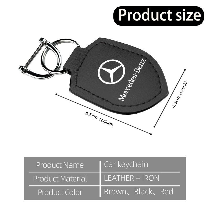 CDX1 Hot 2026 New For Benz Car Keychain Key Holder Shield Leather Key Rings Pendant For Mercedes Benz W202 W212 W126 W140 W168 W177 C