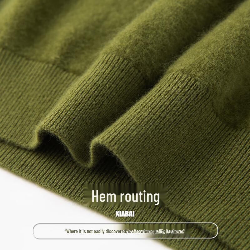 Peimeng Men's Cashmere-Blend Seagull Collar Pullover Sweater