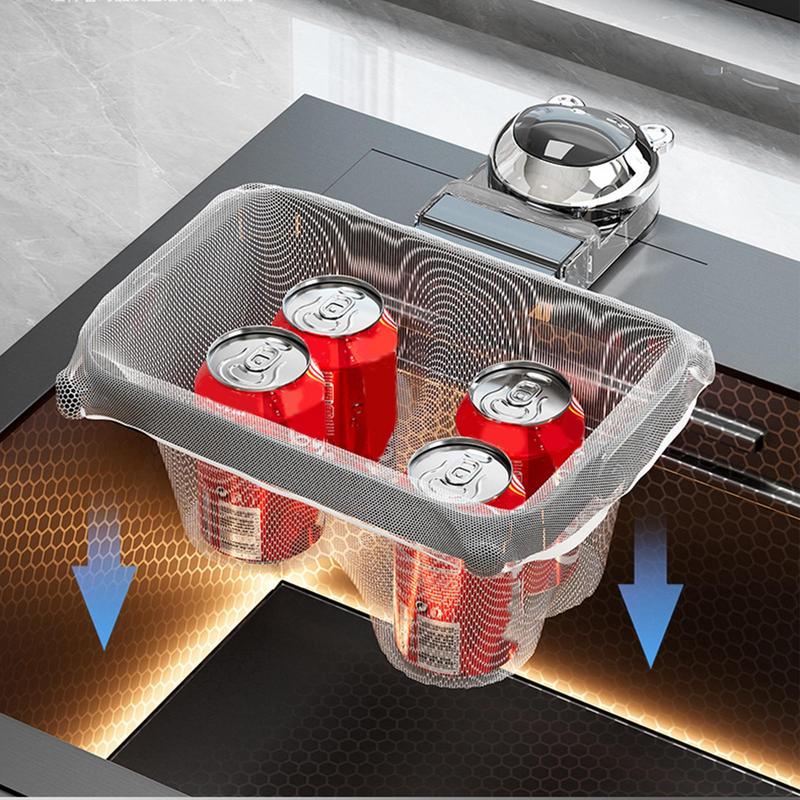 Sink Strainer Rack Food Catcher Kitchen Foldable Suction Cup Strainer Waste Catching Basket  Disposable Garbage Mesh Bag