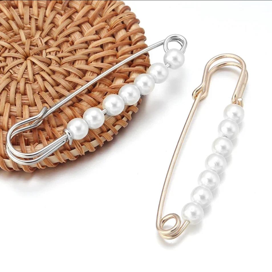2pcs Matel Crystal Brooches Waistband Fixing Buckle Safety Pin Multifunction Brooch Pins for Women Waist Buckle Wholesale