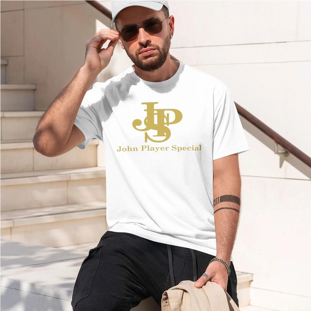 JPS JOHN PLAYERf1 logo 2026 fashion heavyweight hot selling retro printed pattern fun round neck T-shirt for daily comfort