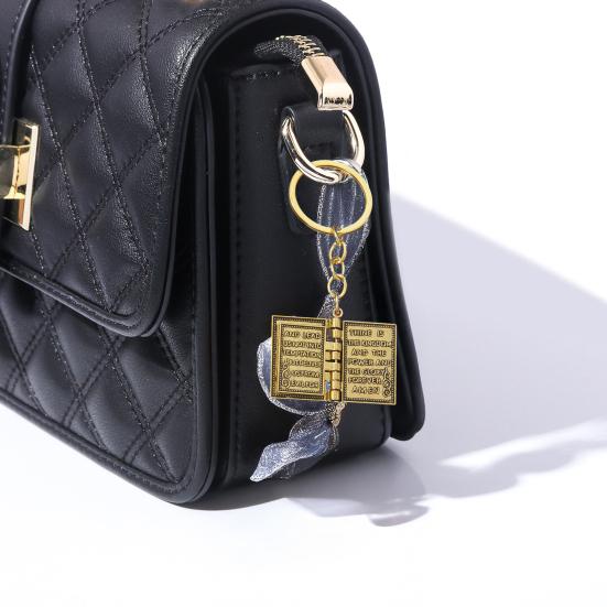 Christian Cross-shaped Keychain Alloy Keychain with Mini Book Pages Faithful Bag Charm Christian Anniversary Gift