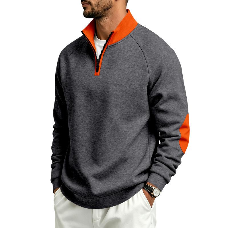 Men S Loose Stand Collar Fleece Zip Up Casual Sweatshirt