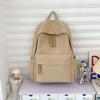 Schoolbag simple solid color schoolbag female Japanese large-capacity backpack junior high school student college student lightweight backpack 