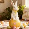 Easter Cute Rabbit Figurines Background Decoration Spring Resin Easter Egg Rabbit Figurines Party Supplies for Home Living Room