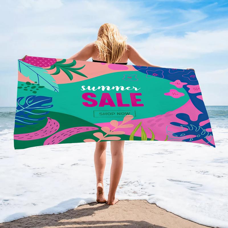 Quick-Drying Beach Towel Popular Palm Leaf Beach Towel Digital Printing Process Bath Towel