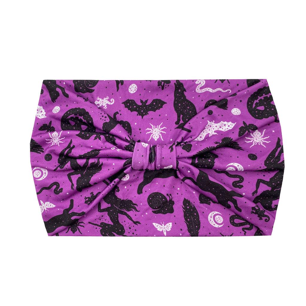 Knot Headband, Color Blocked Pattern Printed Sports Headband, Fashionable Polka Dot Wide Edge Elastic Headband