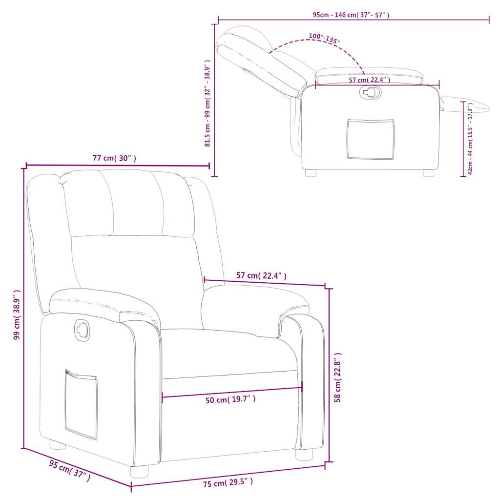 Recliner Chair Dark Green Fabric