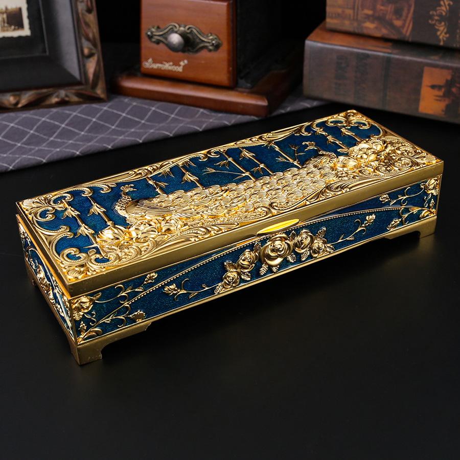 Large Capacity Peacock Jewelry Storage Box High-end Delicate European Jewelry Box Ring Necklace Bracelet Jewelry Storage Box