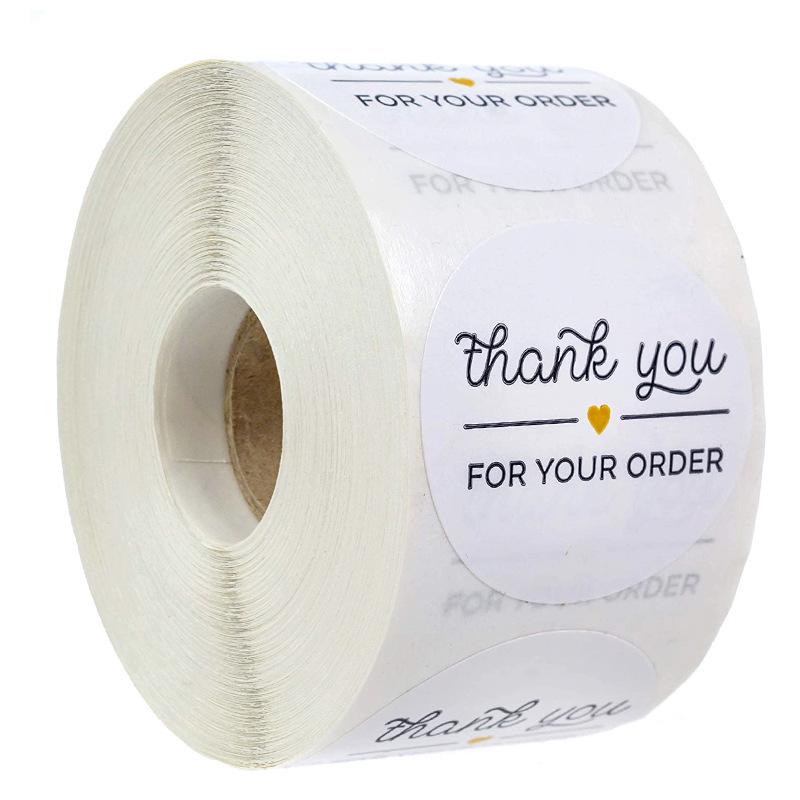 50-500pcs Round Gold Foil Thank You For Your Order Stickers 1 Inch Wedding Pretty Gift Cards Envelope Sealing Label Stickers