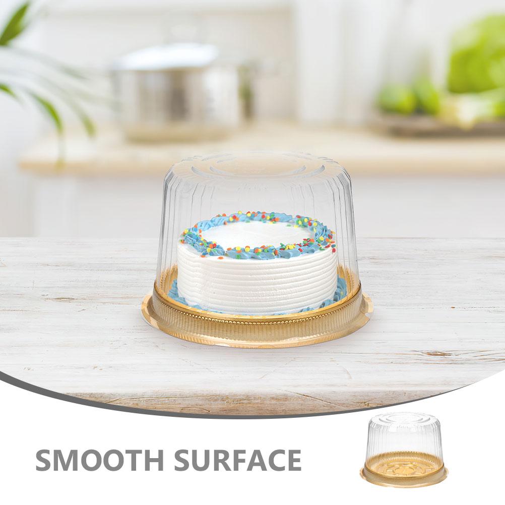 50 Pcs Plastic Cake Containers Favor Boxes Container with Clear Lids for Desserts Cake Packaging Box for Parties Home