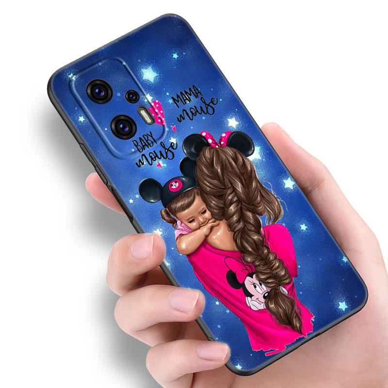 Baby Mom Girl Phone Case For Xiaomi POCO F2 F3 M2 M3 M4 X3 X4 Pro NFC F4 GT 5G F1 X2 C3 C31 C40 M5S Soft TPU Black Cover