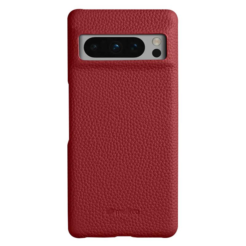 

MELKCO Чохол для Google Pixel 8 Pro Покриття з натуральної коров ячої шкіри PC Захисний чохол для телефону Red