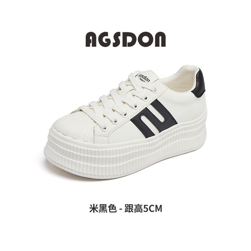 Augustine Shell Head White Shoes Women's 2025 New Autumn and Winter Platform Dexun Board Shoes Casual Sneakers