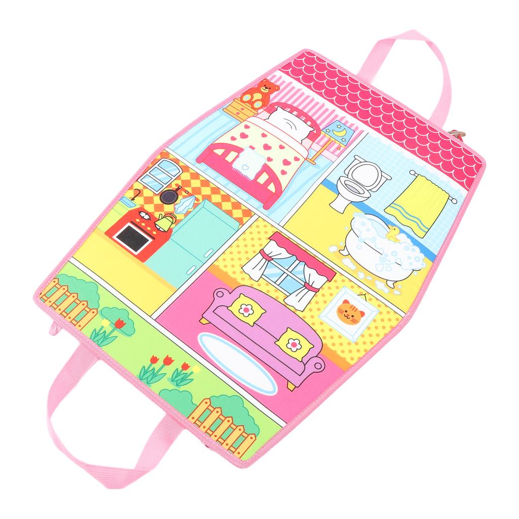 Dress Up House Felt Board Double Sided Foldable Dress Up Teaching Toy Storytelling Early Learning