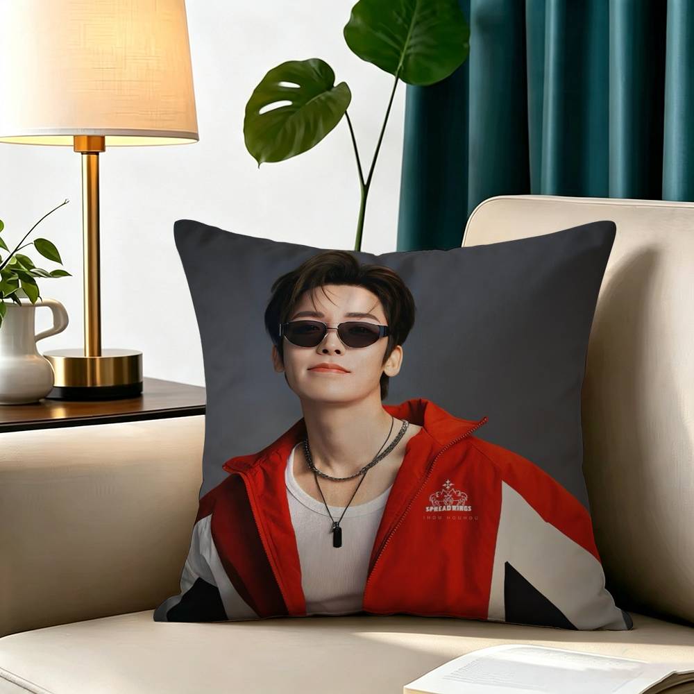 C-Chinese Actor Neo Hou Minghao Pillow Case Square Double-Sided Sofa Cushion Cover Bedroom Bedside Pillow