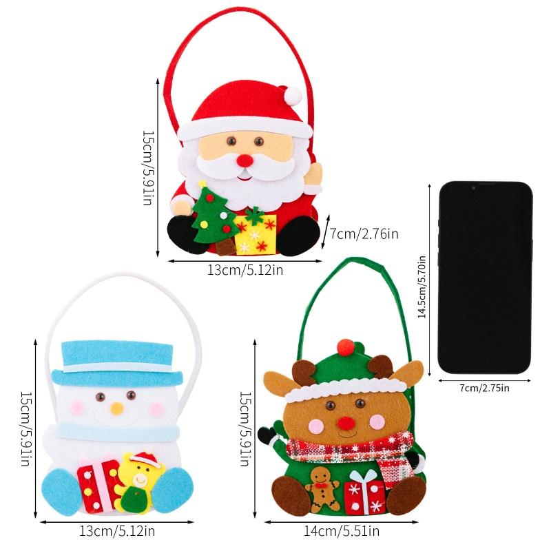 1piece Christmas Decoration Cartoon Handbag Santa Claus Gift Bag Apple Bag Candy Bag Gift Bag