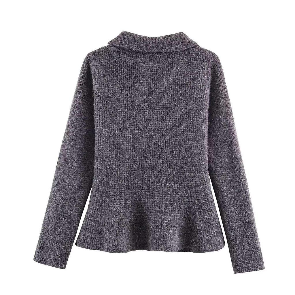 Double-Breasted Sweater Coat: European & American Style Women's High-End Fashion