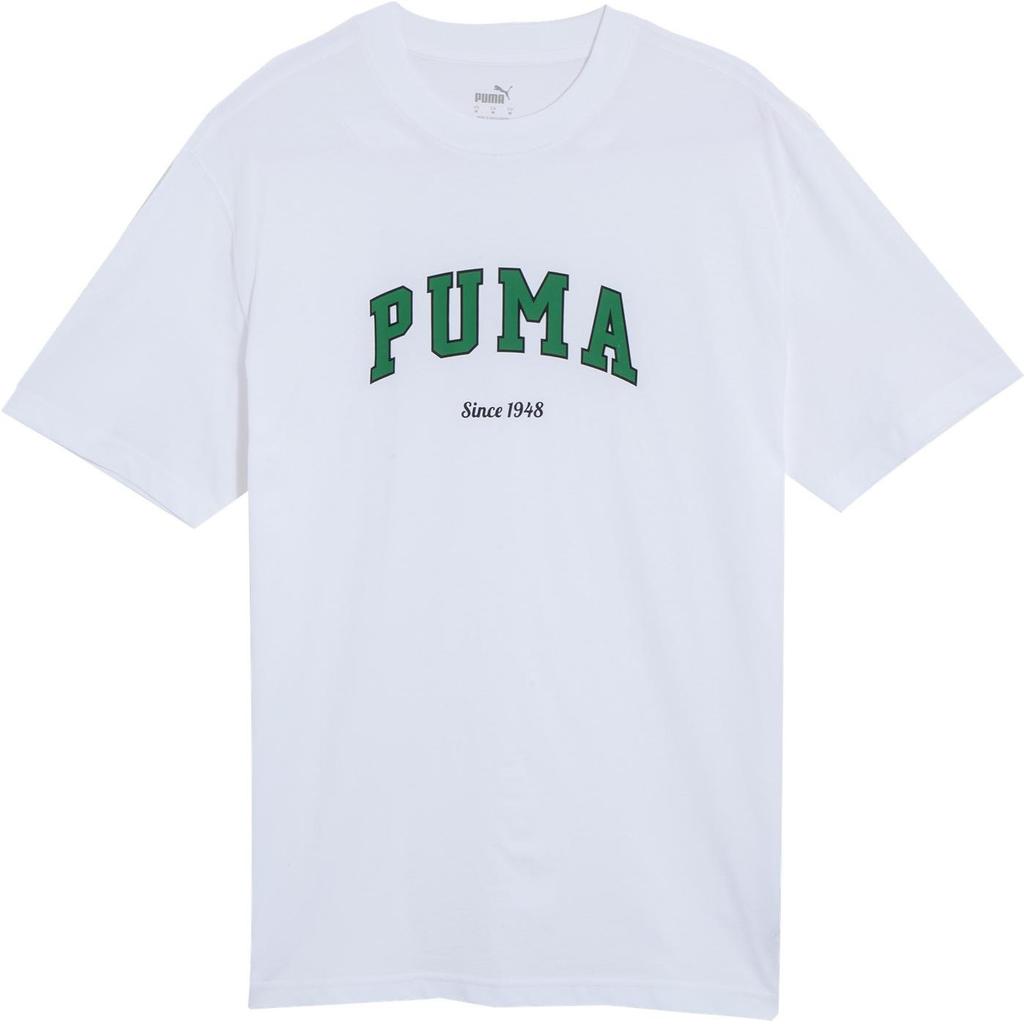 Puma Loose Letter Print Round Neck Pullover Short Sleeve T-Shirt Unisex Tops White 684366-02