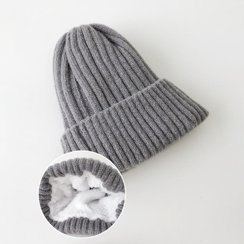 Hat Women's Winter Velvet Warm Wool Hat Men's and Women's Versatile Pullover Knitted Hat Thickened Ear Protectors Cold Hat Tide