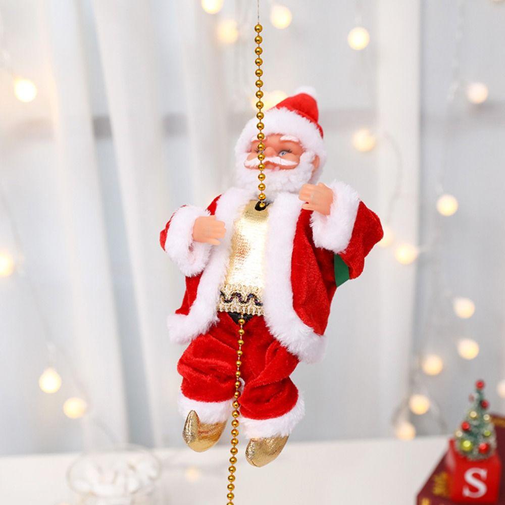 Climbing Rope Electric Santa Claus Parachute Climbing Ladder Santa Claus  Christmas Tree Ornament