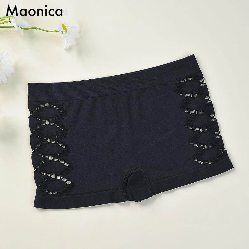 

Женские сексуальные трусы-боксеры с полыми краями, женское дышащее нижнее белье, защитные трусы M-XL L чёрный