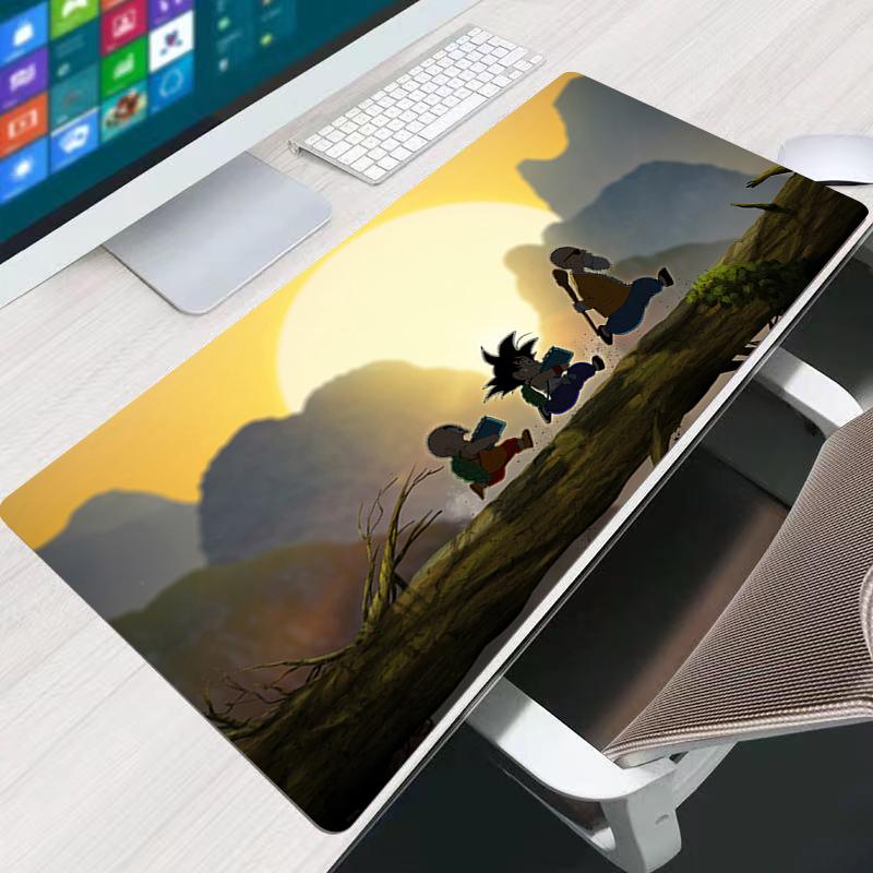 Big Mouse Pad DBZ Dragon Ball Master Roshi Carpet Laptop Pc Gamer Keyboard Mat Big Mousepad Edge White Tassel Rubber Table Mat