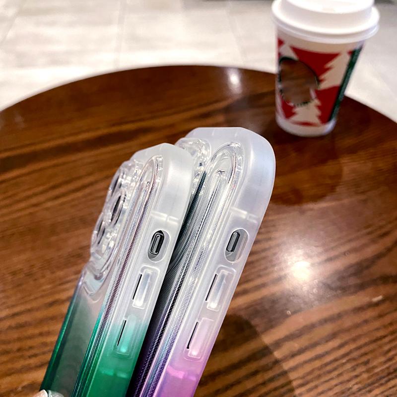 Pouzdro na telefon Gradient Clear Bumper pro Iphone 14pro Max 13 12 11 Pro Max 14 Plus Nárazuvzdorná ochrana fotoaparátu Měkký duhový kryt