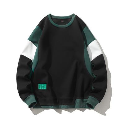 Frühlings-Spleißpullover Herren Amerikanischer Retro Schlicht Klassisch Kontrastfarben Designgefühl Lange Ärmel