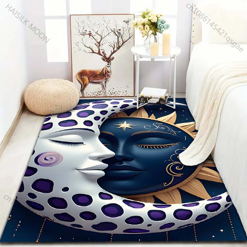 Multiple Sizes Moon and Sun Pattern Carpet for Living Room Bedroom Sofa Home Decor Rus Non-slip Floor Mat Luxury Gift