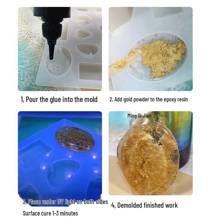 100g Flat Bottle UV Resin Crystal Epoxy: High Transparency, Fast Curing, DIY Adhesive for Handmade Crafts