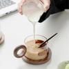 Simple Coffee Mug Set Tea Cups 250ml Office Glass Water Mug Casual Afternoon Tea Cup with Tray Spoon Kung Fu Beverage Mug