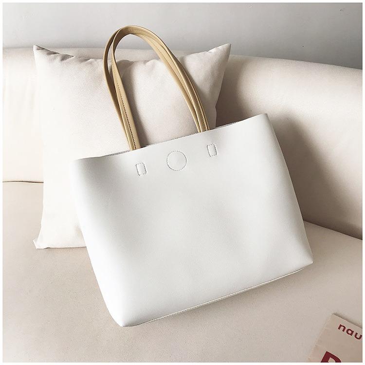 Women'S Pu Leather Tote Bag Large Capacity Versatile Handbag Crossbody Bag For Simple Shoulder Messenger Bag