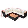 VidaXL Salon de Jardin 4 pcs avec Coussins Mobilier de Jardin Mobilier d'Extérieur Meubles de Patio Meubles de Terrasse Noir 43000