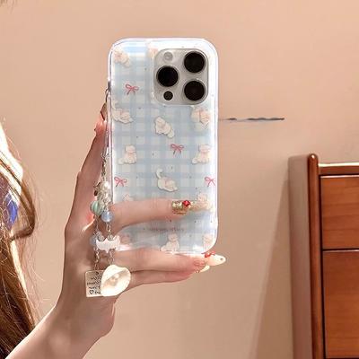 Custodia per cellulare Estiva Ragazza Cuore Plaid Fiocco Coniglio Mela 15pro 16promax/iphone13