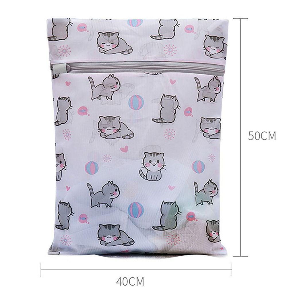 Cat Print Washing Bag Large Capacity Storage Bags Convenient Laundry Basket  Household