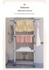 Dual Rod Folding Wing-shaped Clothes Rack: Floor-standing, Multi-functional, Movable, and Foldable