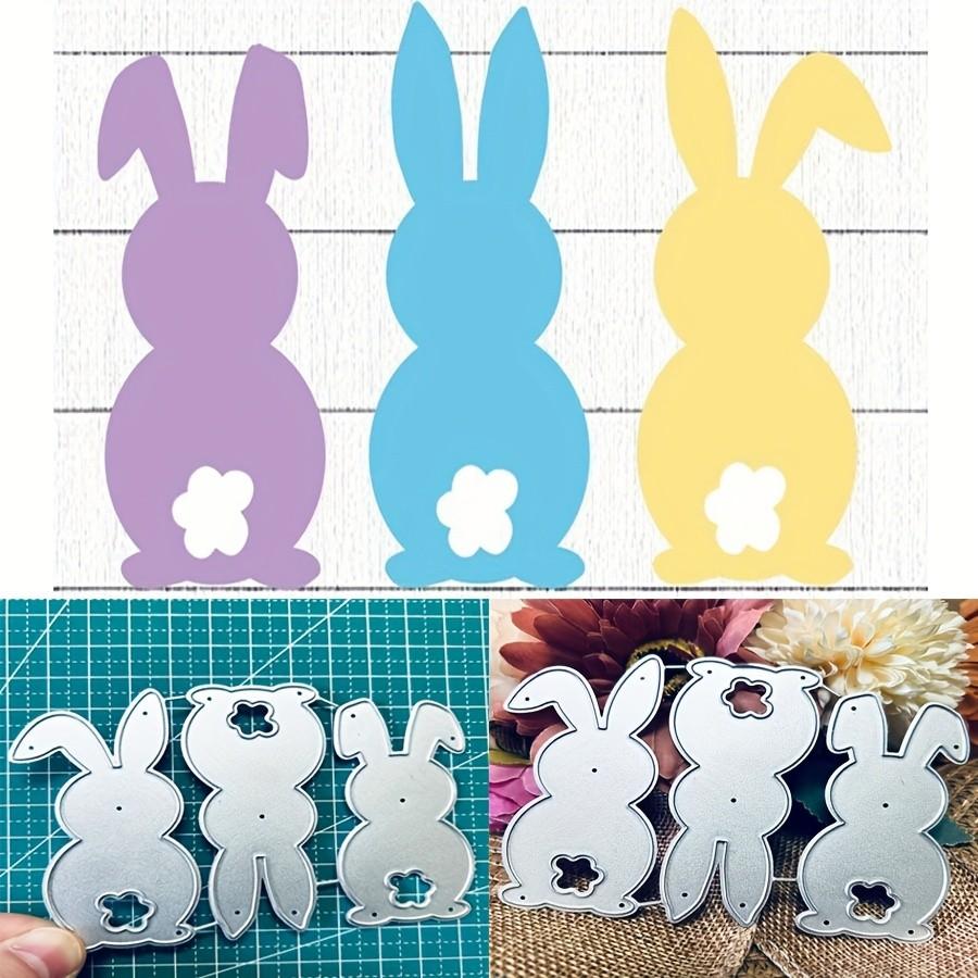 Easter 3pcs/lot Rabbits Metal Cutting Dies Cutter Stencils Scrapbooking Decorative Embossing Photo Album Decor Card Making DIY Craft
