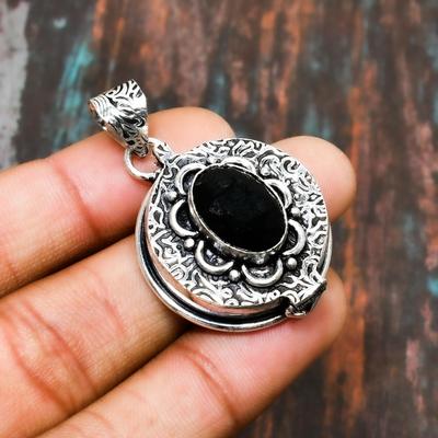 Black Spinel, Gemstone 925 Sterling Silver Handmade Beautiful Jewelry Pendant