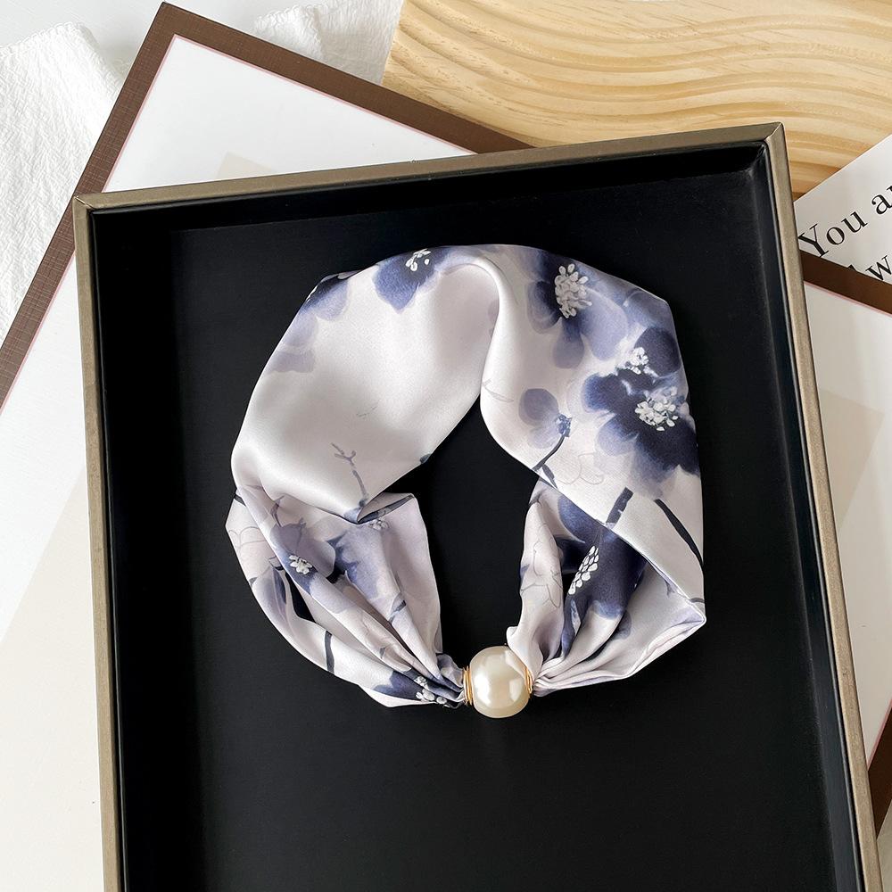 Magnetic Buckle Small Scarf Diamond Studded Magnetic Buckle Scarf Women'S Necklace Headband Scarf Light Luxury Exquisite