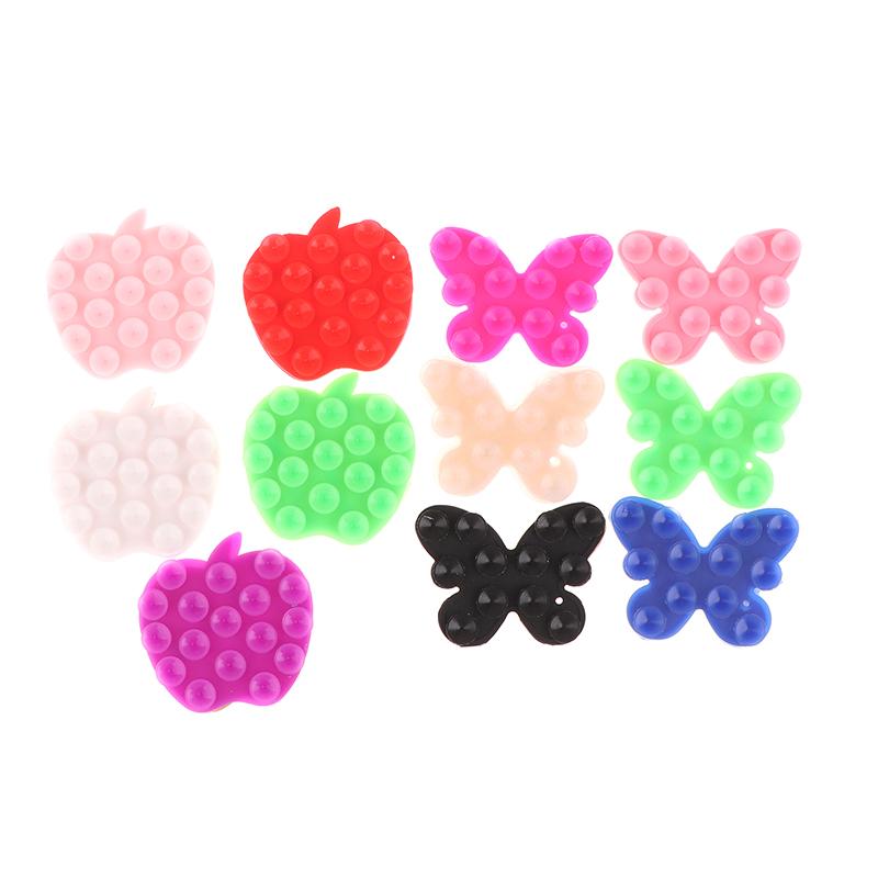 1 szt. Silikonowa podkładka w kształcie motyla do mocowania telefonu komórkowego, przyssawka z tyłu, samoprzylepna, silikonowa, stała przyssawka