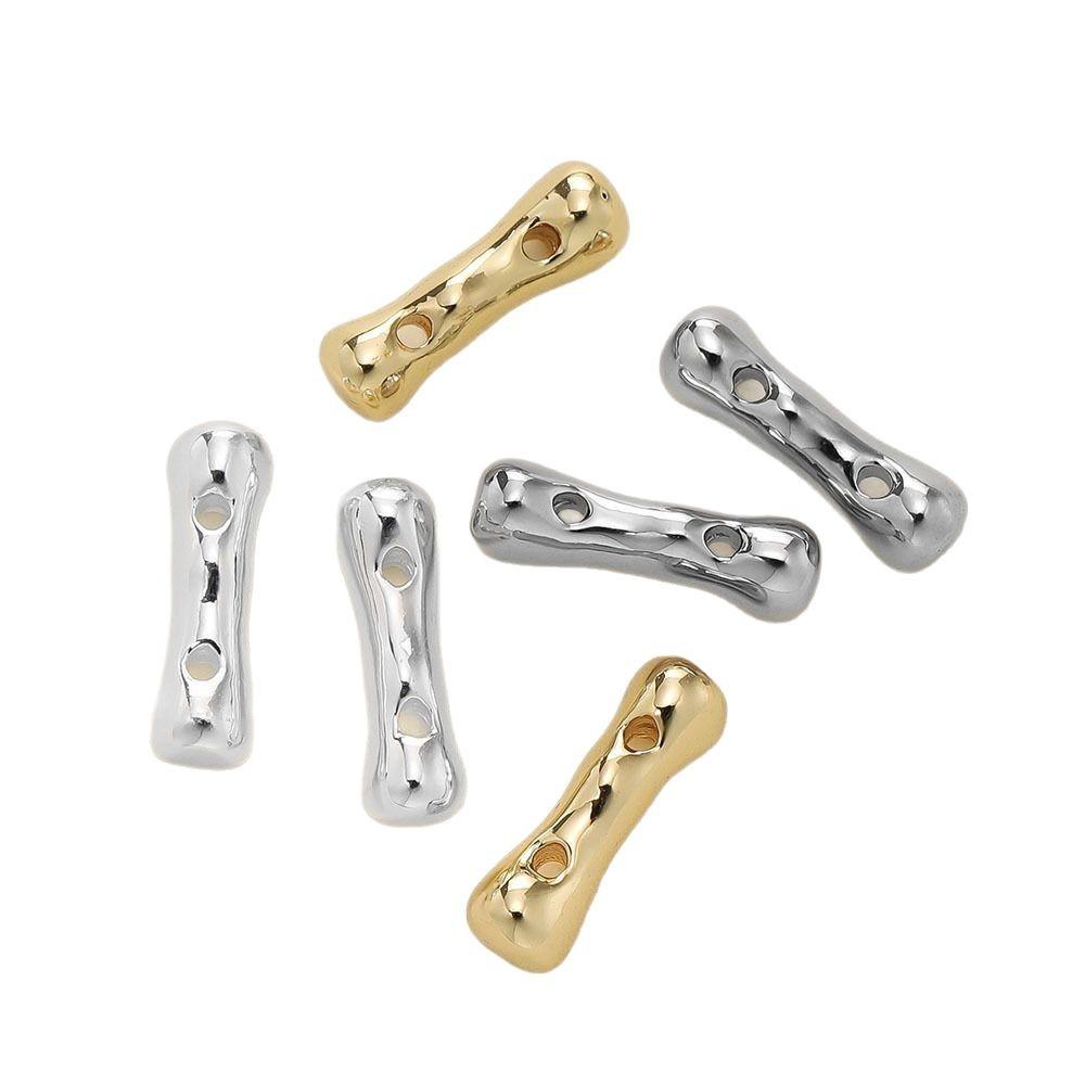 18K Copper-plated Color-retaining Double-hole Bones Bamboo Beads Handmade DIY Bracelets Necklaces Beaded Jewelry Accessories.